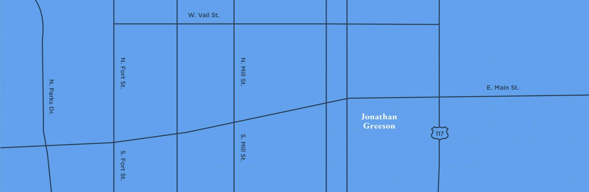 Jonathan Greeson is located west of 117 and south of E. Main St.